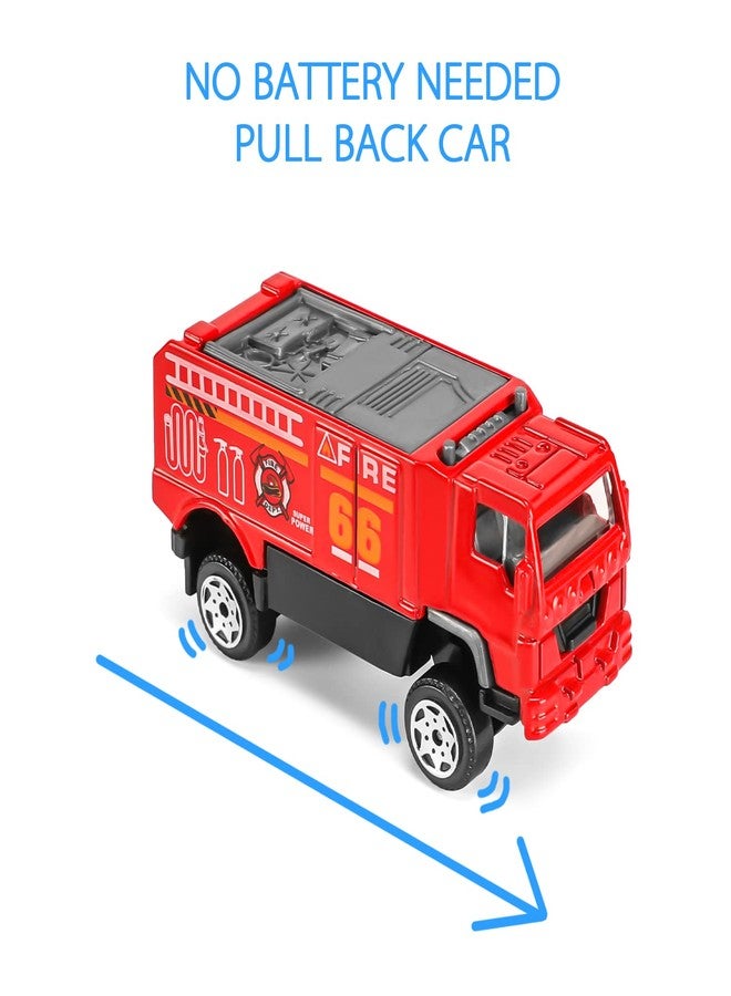 FANELEQU 14 Pcs Fire Truck with Firefighter Toy Set, Mini Die-cast Fire Engine Car, Mini Rescue Emergency Vehicle Playset for Kid Boy Girl Birthday Christmas Party Favors - Image 2